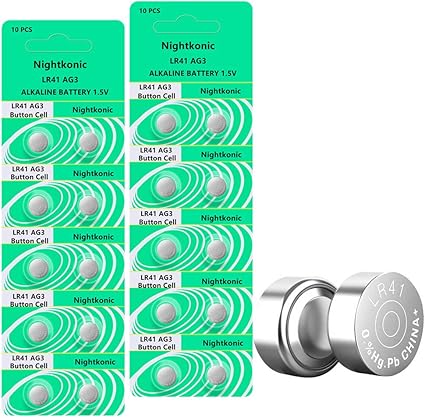 Amazon Com Nightkonic Pcs Pack Lr41 Ag3 Sr41 392 384 192 Battery 1 5v Button Coin Cell Batteries Health Personal Care