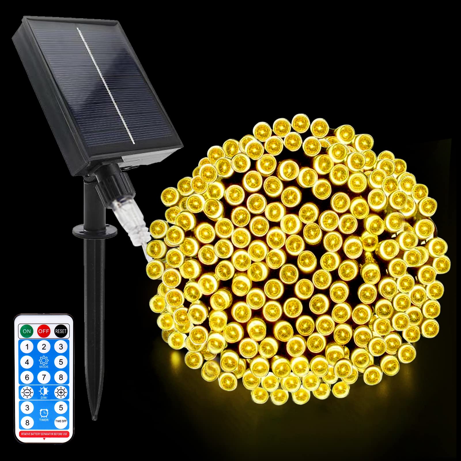 Acxilexy Solar Fairy Lights Outdoor, 72ft 200 LED Solar Fairy String Lights, Waterproof Solar String Lights, 8 Modes Copper Wire Solar Lights for Tree Wedding Garden Christmas Party