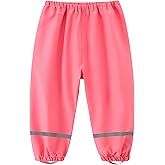Toddlers Boys Girls Rain Pants Mud Dirty Proof Lightweight Reflective Waterproof Unisex Rain Wear