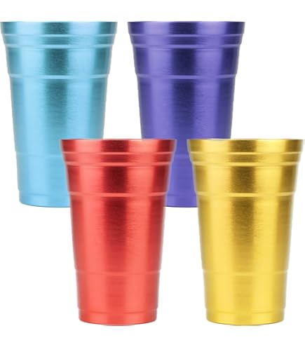 Amazon.com: MEPERPER ALUMINUM TUMBLERS Retro Jewel Aluminum Colored Tumblers  Cups Set of 6, Multicolor : Home & Kitchen