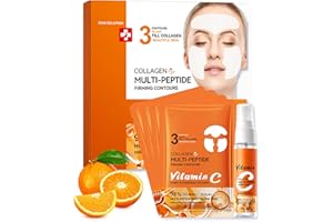 Wrinkle Patches for Forehead and Smile Line Patches Set with 35ml Collagen VC Hydrating Serum, Moisturizing Facial Mask for S