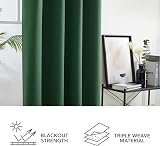 Deconovo Opaque Blackout Eyelet Curtains Forest Green 210x140 cm Set of 2 view 8