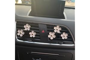 ANRANMM 6 Pieces Daisy Air Vent Clips Flower Car Decoration Car Air Freshener Clips Air Conditioning Outlet Clip Car Interior Decor Charm Colorful Car Interior Accessories for Girls Women (White)