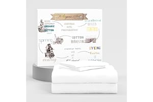 SUPREME ELEGANCE Queen Size Sheet Set, 100% Cotton Snow White Bed Sheets Set, Deep Pockets Percale Sheets, Easy Fit, Cooling Bed Sheets for Queen Size Bed