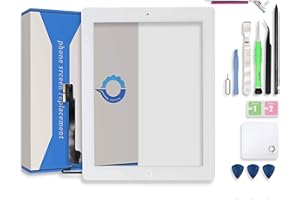 Fixcracked for Touch Screen Replacement Parts Digitizer Glass Assembly Ipad 4 + WiFi Antenna Cable and Professional Tool Kit (White)