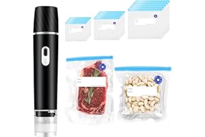 Handheld Vacuum Sealer for Food Sealer& Storage with 15PCS Multi-Sized Reusable Zipper Sous Vide Vacuum Bags. Vacuum Sealer w