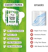 The Cheeky Panda Luxury Bamboo Toilet Tissues 3 Ply 4 Rolls view 6