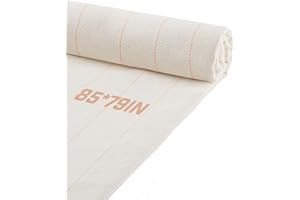 Tufting Cloth 85" × 79", Riiai Primary Tufting Cloth Durable and Stretches Well On The Frame, Monk Cloth with Mark Lines and Sewn Edges, Perfect for Rug Tufting Gun and Rug Punch Needle(85" × 79"）