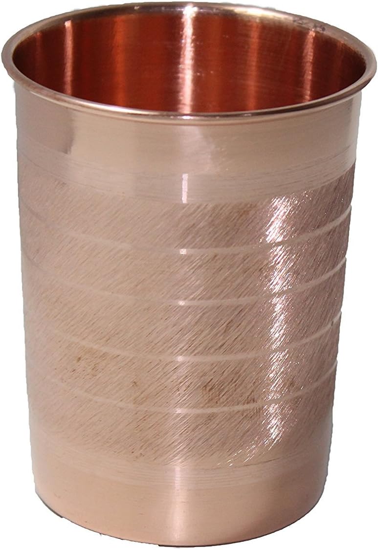 Pure Copper Luxury Finished Glass Cup Tumbler Serveware Tableware Capacity 250 ML Pack of 1