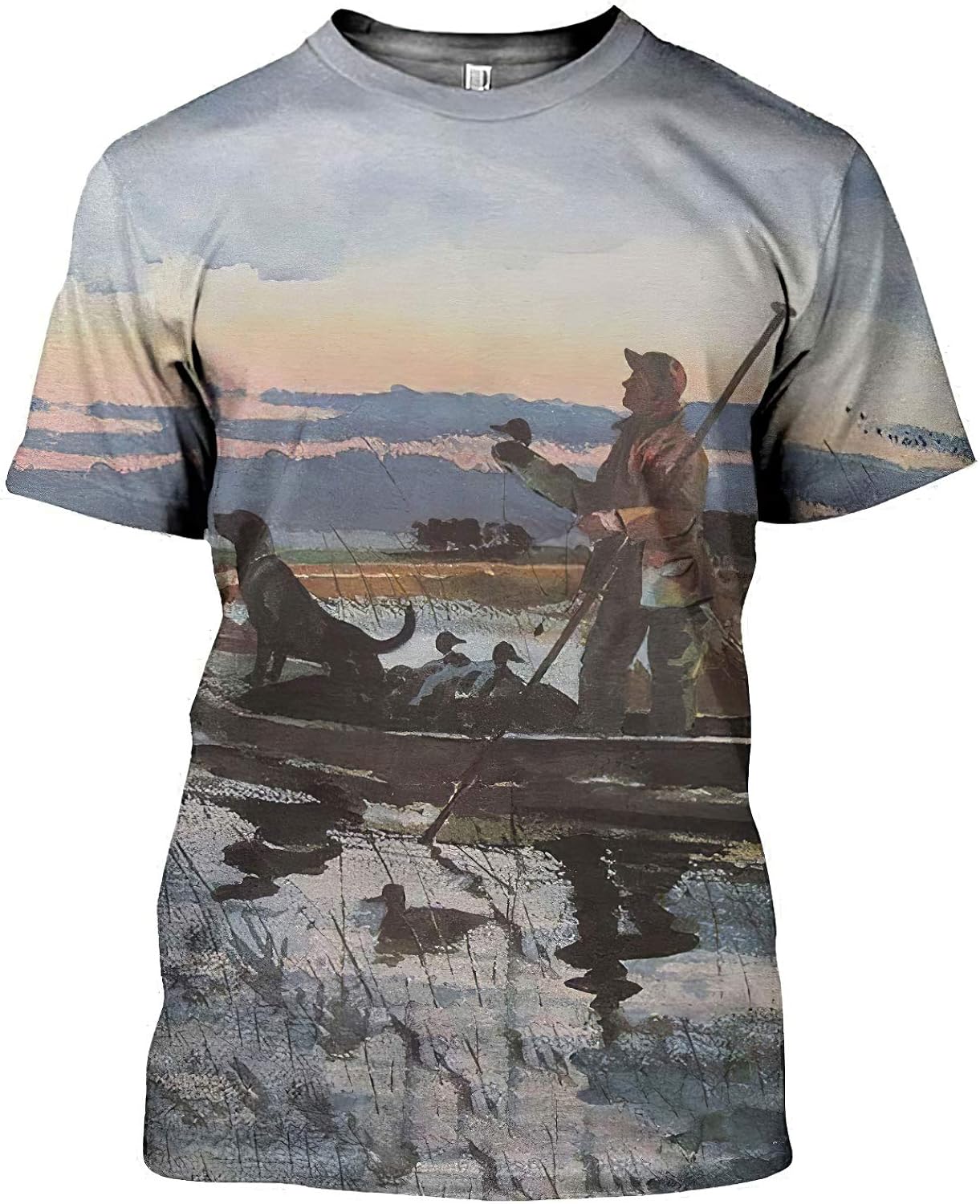 GGmar Duck Hunting Men 3D Graphic T Shirt Short Sleeve