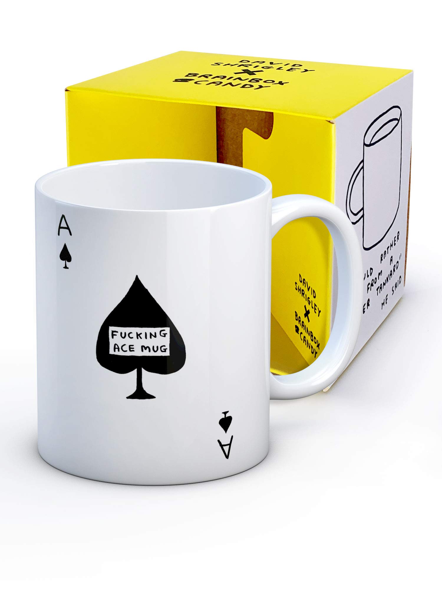 Brainbox Candy Official David Shrigley - Offensive Coffee Mug - Gift Boxed Novelty Christmas Or Birthday Gift Great for The Workplace - 'Ace' Design - Sold Exclusively
