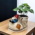 wsmart Cute Planter Pot Suitable for Indoor and Outdoor, Small gnome Resin Succulent Plant Flower pots, Decorative Fun Flower pots with Drainage Holes, Ideal Home and Garden Decoration Gifts