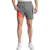 birddogs Mens Khaki Shorts – Casual, Slim Fit, Stretch Shorts with Built-in Liner for Comfort – Regular Length, 7” Inseam