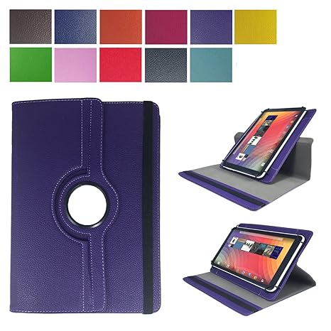 Case Cover für Amazon Fire HD 10-Tablet, 25,65 cm (10,1 Zoll) Schutzhülle Etui mit Touch Pen & Standfunktion - 360° Lila 10.1
