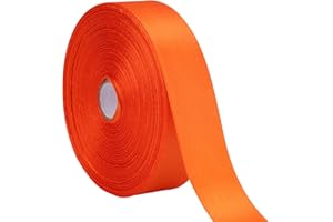 Nsilu Ribbon for Gift Wrapping 50 Yards Perfect Wedding Party Wreath Sewing DIY Hair Accessories Decoration Floral Hair Balloons Other Projects (Orange, 1 inch)