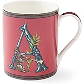 Spode Kit Kemp Alphabet Mug - Letter A Monogram in Fine China, 12oz Ceramic Coffee Cup for Hot Drinks, Personalized Drinkware for Unique Gifts, Dishwasher Safe Tea or Coffee Mug - Gift Box Included