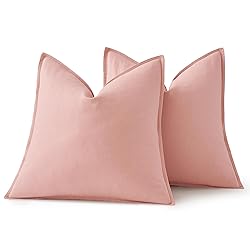 MIULEE Decorative Linen Euro Sham Pillow Covers