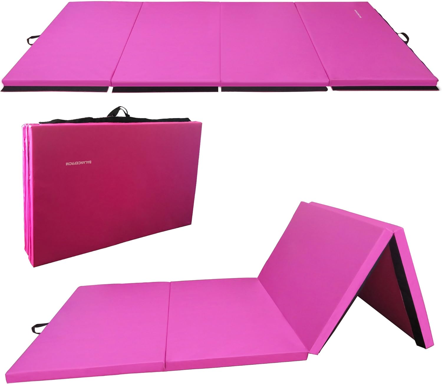 BalanceFrom GoGym All-Purpose 4'x10'x2 Extra Thick High Density Anti-Tear Gymnastics Gym Folding Exercise Aerobics Mats (Black) : Sports & Outdoors