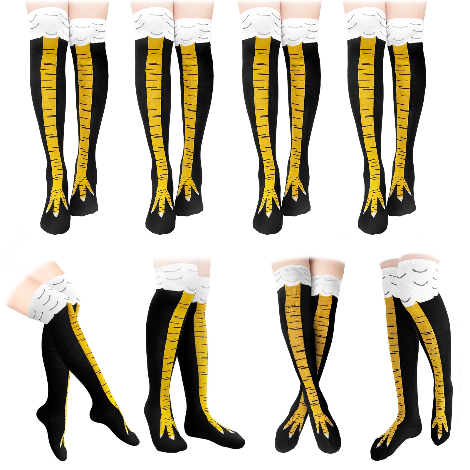 Photo 1 of *** NOT A FULL PACK8 Pair Chicken Leg Socks,25.6 Inch Chicken Feet Over The Knee Sock,Funny Crazy Socks for Adult,Women,Men,Teen,Halloween,Costumes,Xmas,Gifts