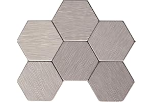 Aspect Peel and Stick Backsplash Honeycomb Stainless Matted Metal Tile Sample for Kitchen and Bathrooms (Sample)