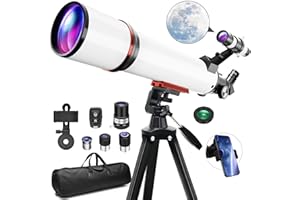 Telescope for Kids & Adults, 90mm Aperture 700mm Refractor Telescopes for Beginners, Fully Multi-Coated Optics with AZ Mount 