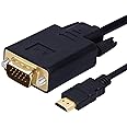Wonlyus HDMI to VGA Cable Gold-Plated 1080P HDMI Male to VGA Male Active Video Adapter Converter Cord (6 Feet/1.8 Meters)