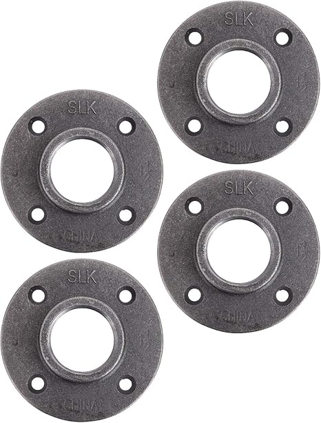 Pipe Decor 1 1 2 Malleable Cast Iron Floor Flange 4 Pack