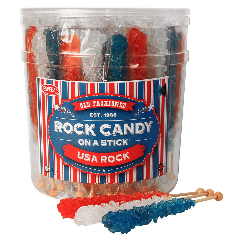 Rock Candy Swizzle Sticks 36 Sticks (Red White Blue / USA