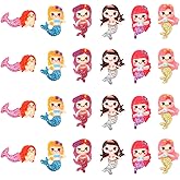 Honbay 24PCS Cute Mermaid Flatback Resin Charms Small Mermaid Slime Charms Ocean Theme Resin Embellishments Cartoon Mermaid Girl Resin Cabochons Crafts Decoration Accessories - 6 Styles