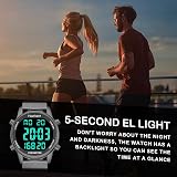 Hearkent Pedometer Watch for Women Green 30M Waterproof Large LCD 36mm view 5