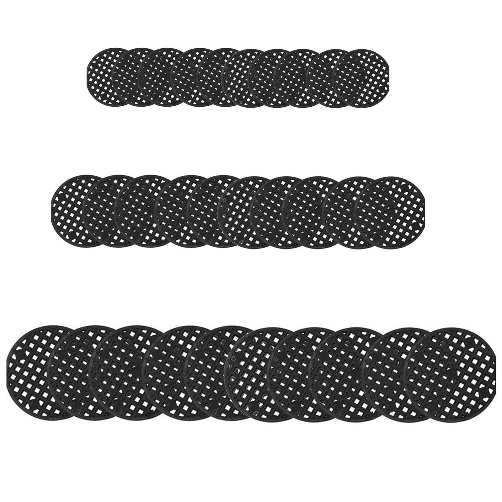 Xfaiz 30 PCS Round Bonsai Pot Bottom Grid Mat Mesh, 2.5cm/4.5cm/7.5cm Flower Pot Hole Mesh Pad Bonsai Tool Set for Bonsai Pot Mesh Drainage Screens Prevent Soil