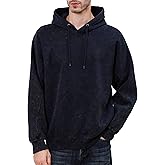INVICTUSY Men's Oversized Hoodie Pullover Acid Wash Plush Cotton Hooded Fleece Sweatshirt Streetwear Unisex Casual Hoodies