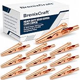 BrenixCraft 10A Small Solid Copper Alligator Clips 10PCS | 2" Copper Crocodile Clamps for Soldering Heat Sink, DIY Electronics, Test Leads, Battery Connection, Up to 10 AWG