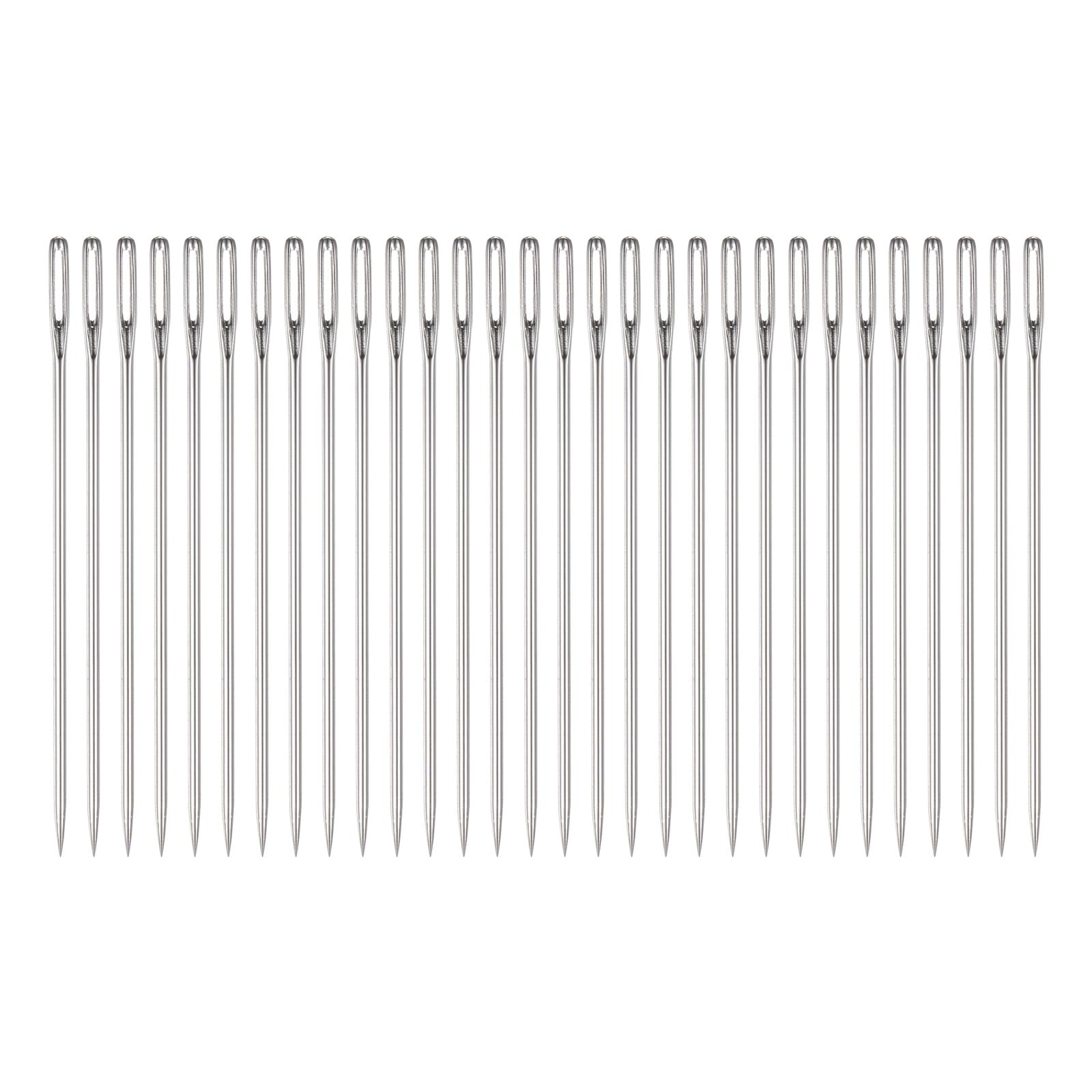 uxcell 30pcs Beading Needles 1.6mm Dia Long Straight Sewing Needles Stainless Steel Embroidery Sewing Needles 3Inch