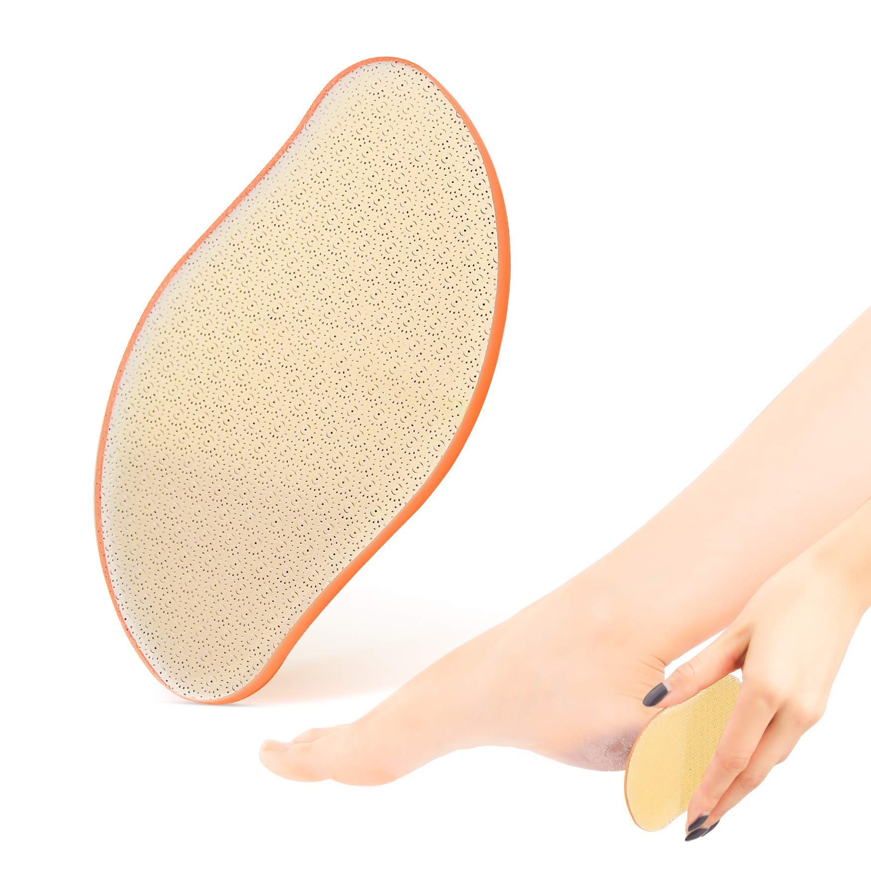 Photo 1 of BEZOX Glass Foot File Callus Remover, Crystal Pedicure Foot Rasp for Callused, Coarse, Hard Skin Removal, Portable Hand Sized Foot Scraper for Cracked Heel - Orange