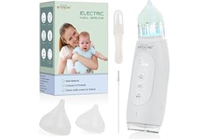 OTTOLIVES Nasal Aspirator for Baby Electric Nose Sucker Self-Cleaning Nose Cleaner with 3 Suction Levels & Music & Colorful Lights Soothing Function Rechargeable Portable Baby Nasal Aspirator, White