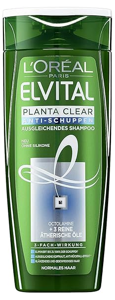 6x L'Oreal Elvital Shampoo Planta Clear Anti Schuppen 2in1 Normales Haar je 300ml (6er Pack)