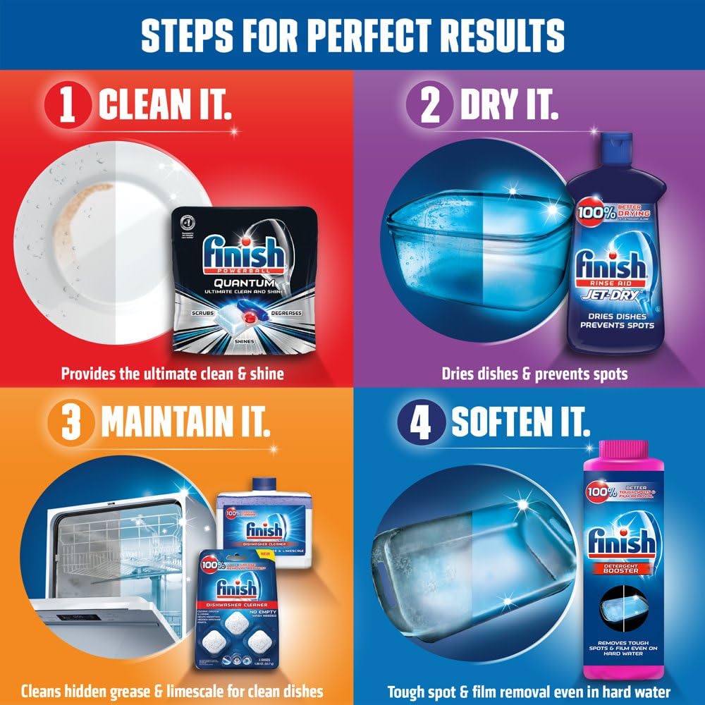 Finish Quantum Max Powerball, Dishwasher Detergent Tablets, 25 Tabs: Health & Personal Care