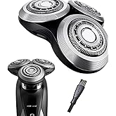SH90 Replacement Rotary Heads for Philipss Norelcos Shavers Series 9000 New Version of Metal Wheel Buckle and Upgrade Double Layer Precision Blades (1-Pack)