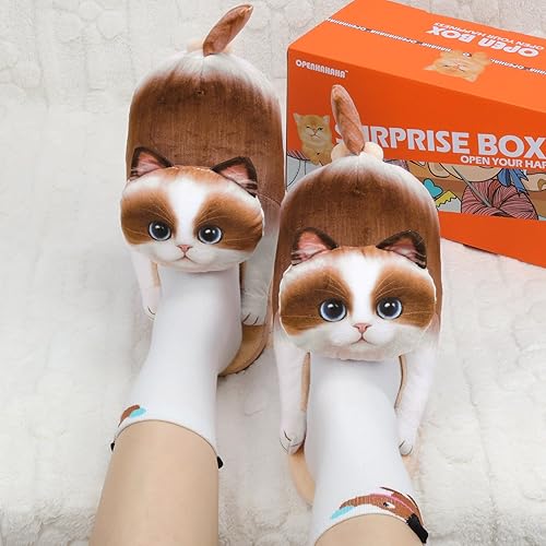 Fun Slippers Funny Slippers For Her Openhahaha Cat Slippers For