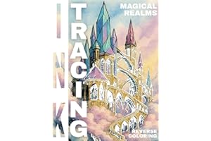 Ink Tracing Magical Realms Coloring Book: Turn Pre-Colored Pages into Art with Just One Black Pen | Reverse Coloring Book for Relaxation by InkMania