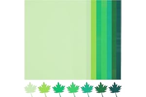 70 Sheets Green Tones Cardstock - 7 Gradient Colors Cardstock 8.5'' x 11'' 92lb/250gsm Heavyweight Paper Green Series Double-