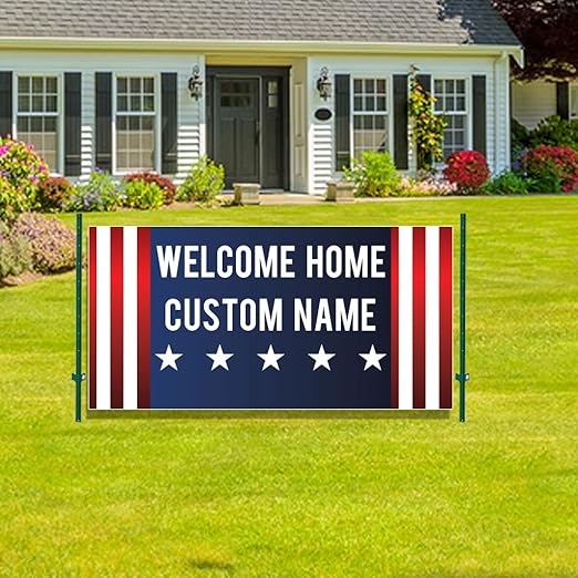 Amazon Com Custom Welcome Home Banner 3 Feet X 6 Feet Vinyl