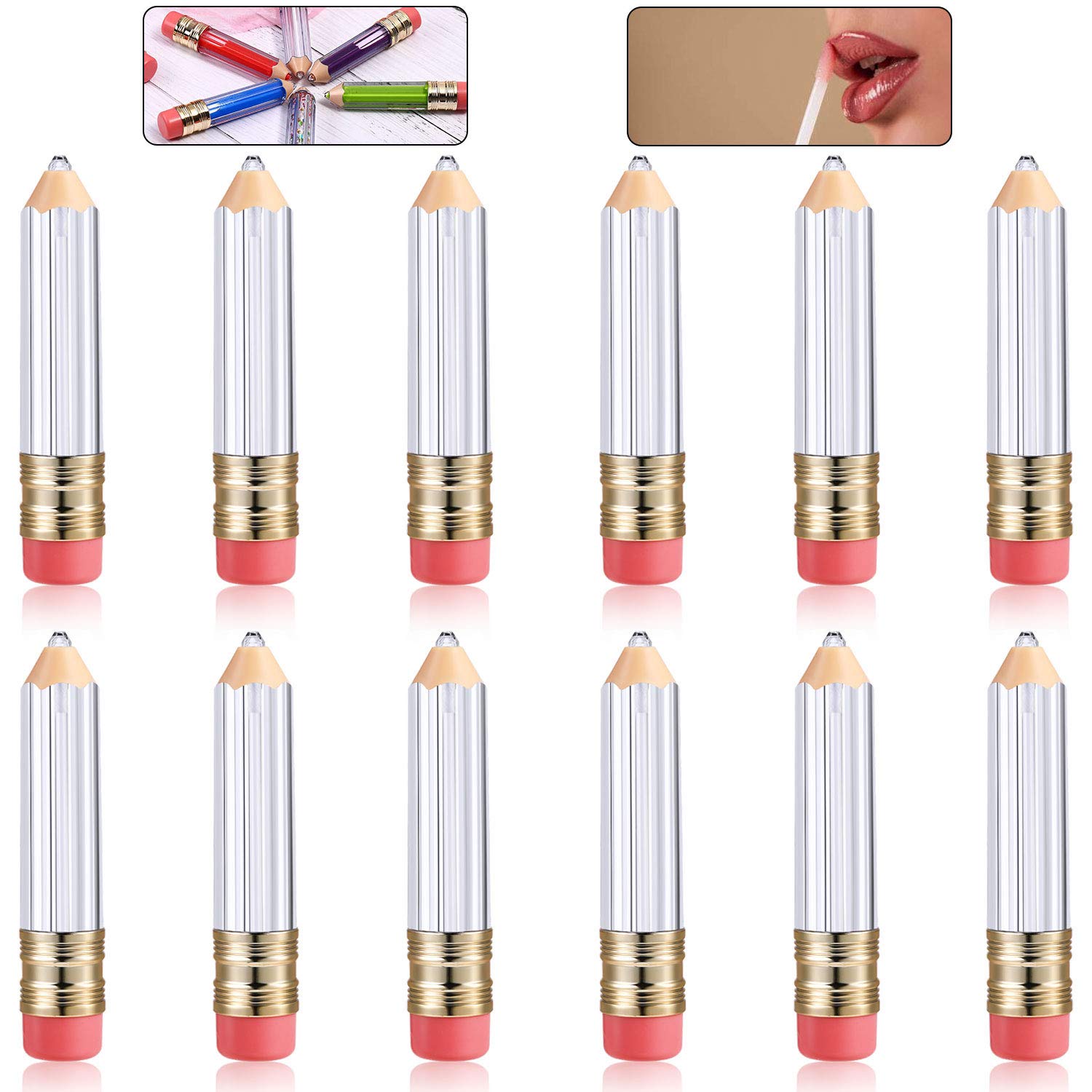 12 Pieces Lip Gloss Tubes Clear Refillable Lip Oil Bottle