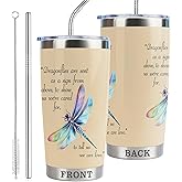 CWEGSJ Dragonfly Tumbler Gift for Women Dragonfly 20oz Stainless Steel Insulated Tumbler Memorial Gifts Inspirational Remembrance Coffee Cup Bereavement Loss of Gift (Tum-Dragonflies Sent Sign)