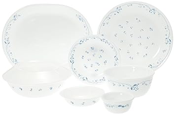 Corelle Essential Provincial Blue Round Dinner Set, 30-Pieces