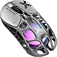 GravaStar Mercury X Wireless Gaming Mouse – 32,000 DPI PAW 3950 Sensor, 1000Hz Polling Rate, Only 49g, Magnesium Alloy Hollow Frame, RGB Lighting, 5 Programmable Buttons