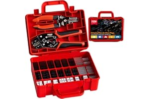 PEBA Crimping Tool Connector Kit, 24 Types JST-XH/JST-SM 2.5mm/Dupont 2.54mm Connectors, Crimper Pliers, Wire Strippers | AWG32-20 Ratcheting Crimper for JST(XH/SM/PH/SYP),Dupont,Molex,AMP EI Series