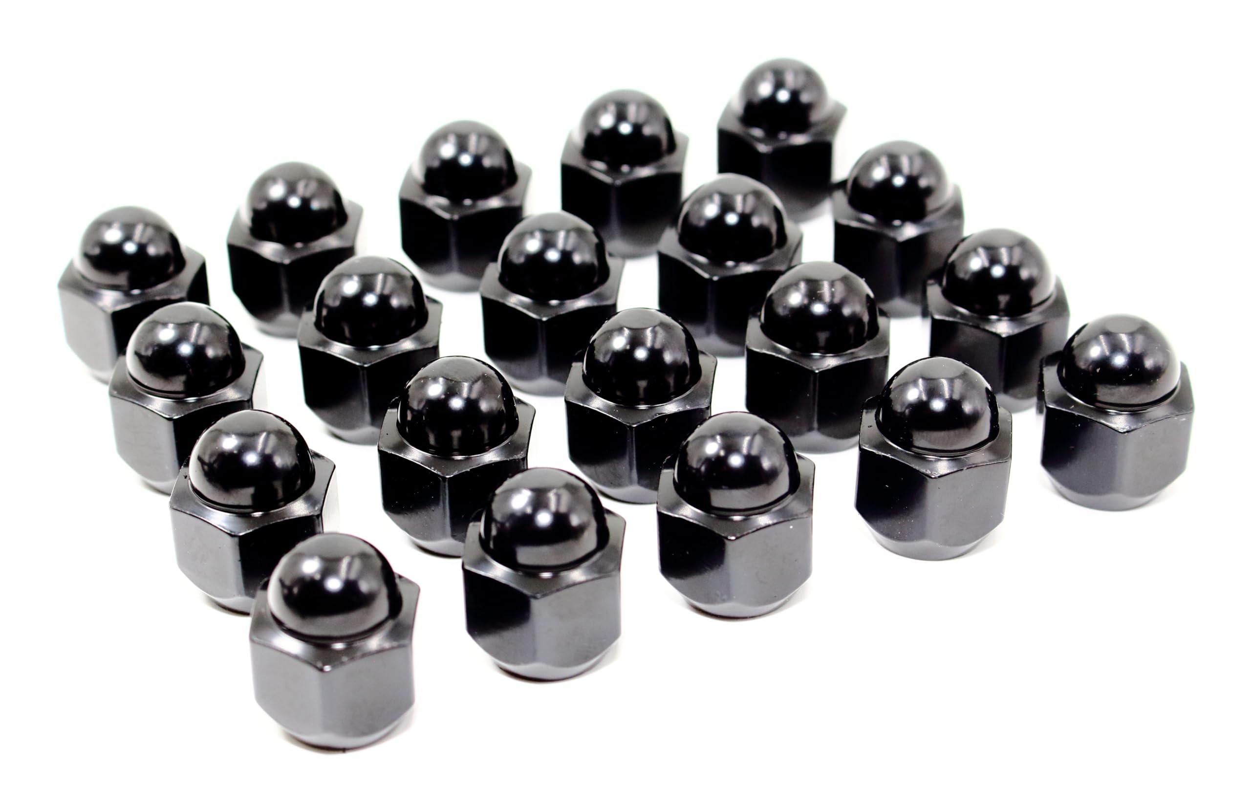 Photo 1 of Set of 20 Veritek 12x1.25mm 3/4 Hex 0.95 Inch Black OEM Factory Style Acorn Conical Seat Dome Top Lug Nuts for Subaru Factory Wheels