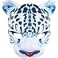 Leopard Mask Halloween Costume Zoo Animal Masks Halloween Eva Mask Snow Leopard Animal Mask Easter Carnival Party Masquerade Half Face Mask Halloween Supplies